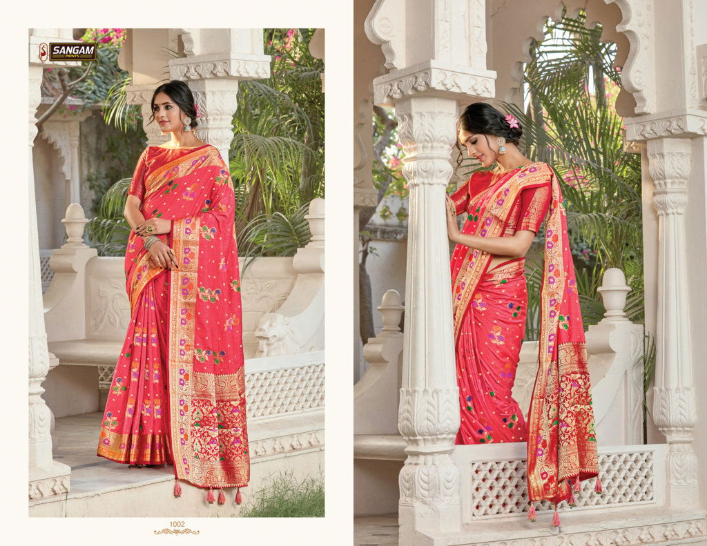 Sangam Shreelekha Latest Fancy Designer  Pure Silk Sarees Collection